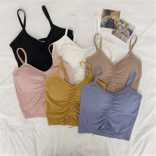 Drawstring Ruched Cropped Camisole Top