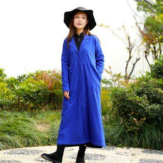 Notch Lapel Maxi Shirtdress