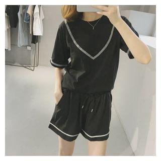 Contrast Trim Chiffon Shorts