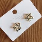 Star Rhinestone Earring 1 Pair - Silver Needle - Gold - One Size