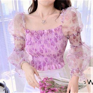 Floral Sheer Panel Top