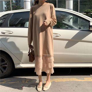 Ruffle Hem Knit Midi Dress