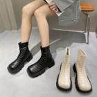 Square-toe Quilted Short Boots