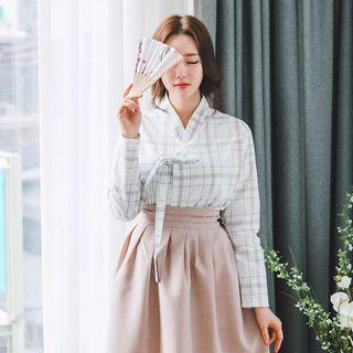 Hanbok Top (check / Beige)