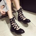 Lace-up Cutout Short Boots