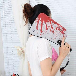 Knife-shape Faux Leather Wristlet White - One Size