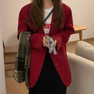 Plain Blazer Red - One Size