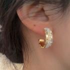 Rhinestone Faux Pearl Earring White - 1446a#