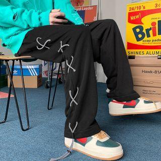 Lace-up Straight Leg Sweatpants