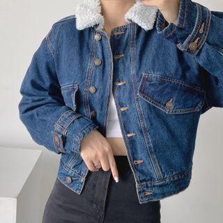 Fleece-lined Lambswool Denim Jacket