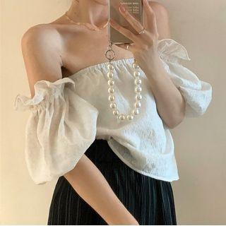 Elbow-sleeve Cold Shoulder Top / Midi Skirt