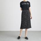 Floral Print Pleated Chiffon Midi Skirt