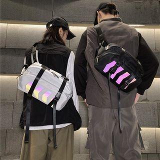 Buckled Iridescent Patterned Sling Bag