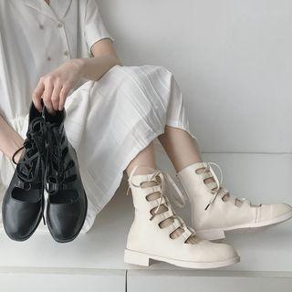 Perforated Lace-up Sandals