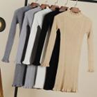 Long-sleeve Frill Trim Knit Top / Dress
