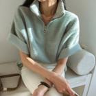 Zip Mockneck Short-sleeve Top