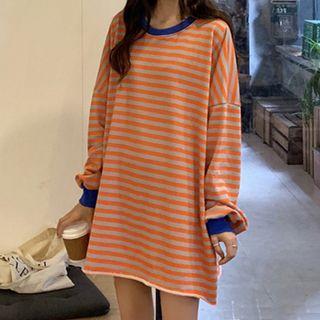 Number-back Striped Pullover As Shown In Figure - One Size