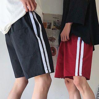 Striped-side Knee-length Shorts