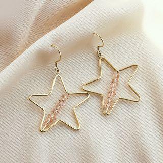 Alloy Star Faux Crystal Dangle Earring