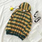 Striped Loose-fit Hoodie As Figure - One Size