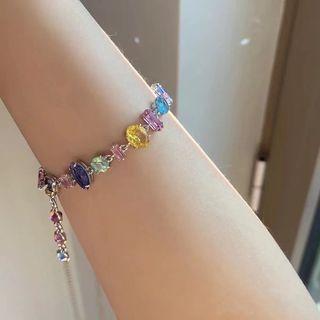 Faux Crystal Alloy Bracelet Multicolor - One Size