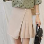 Pleated Asymmetric Mini Skirt
