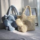 Floral Plush Corduroy Tote Bag / Mini Tote Bag