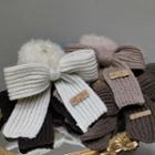 Knit Bow Chenille Hair Tie