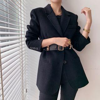 Set: Single-breasted Blazer + Studded Belt