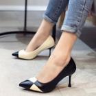 Pointy Paneled High Heel Pumps