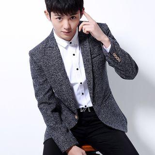 Single-button Melange Blazer