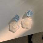 Flower Acrylic Dangle Earring 1 Pair - White - One Size