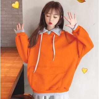 Mock Two-piece Mock-neck Hoodie