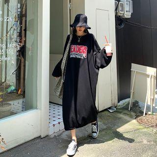 Letter Oversized Maxi T-shirt Dress