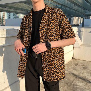 Short-sleeved Leopard-print Shirt