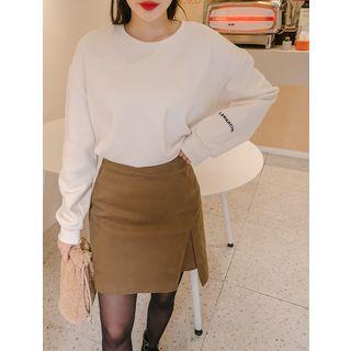 Inset Shorts Deep-slit A-line Skirt