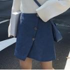 Mini A-line Corduroy Skirt