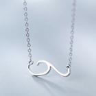 925 Sterling Silver Wavy Pendant Necklace S925 Sterling Silver Pendant Necklace - One Size