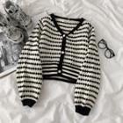 Patterned Cardigan Stripe - Black & White - One Size