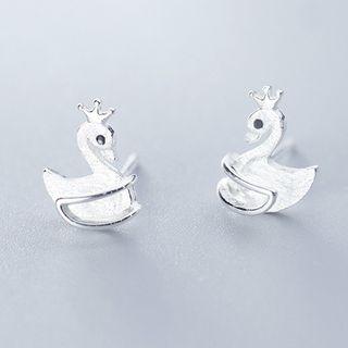 925 Sterling Silver Swan Earring 1 Pair - S925 Silver - As Shown In Figure - One Size
