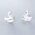 925 Sterling Silver Swan Earring 1 Pair - S925 Silver - As Shown In Figure - One Size