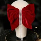 Wedding Bow Hair Clip Wine Red - One Size
