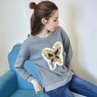Sequined Butterfly Pullover