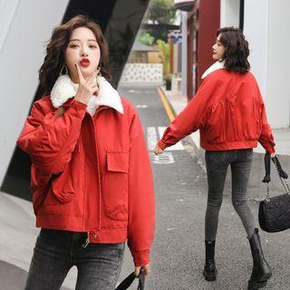 Fleece Collar Zipped Jacket