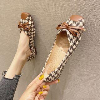 Houndstooth Bow Accent Flats