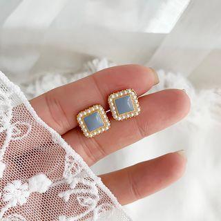 Square Faux Pearl Acrylic Earring
