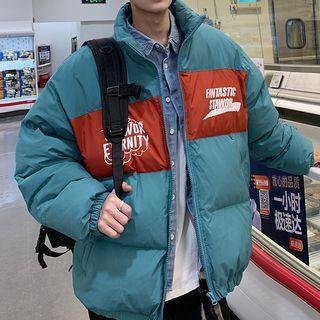 Stand-collar Color Block Padded Jacket
