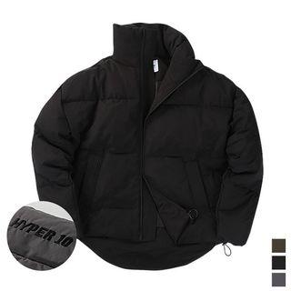 Letter-embroidered High-neck Padded Jacket