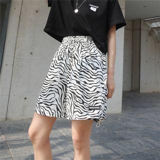 Zebra-print Wide Shorts