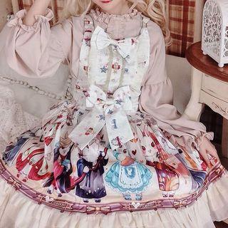 Sleeveless A-line Printed Dress / Headband / Set